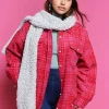 Popcorn Knit Oblong Scarf