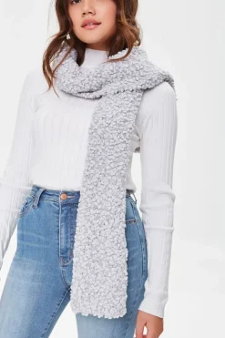 Popcorn Knit Oblong Scarf