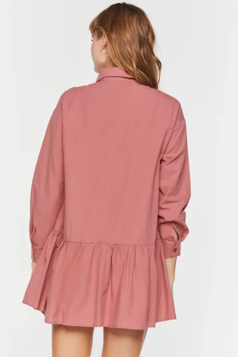 Poplin Drop-Waist Shirt Dress
