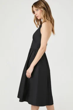 Poplin Halter Midi Dress