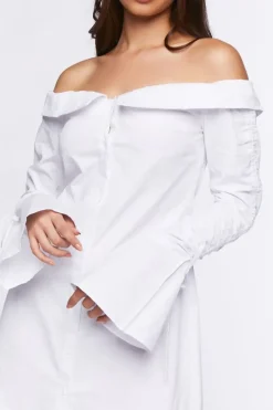 Poplin Off-The-Shoulder Mini Dress