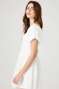 Poplin Peasant Mini Dress