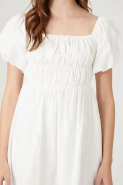 Poplin Peasant Mini Dress