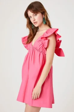Poplin Ruffled Babydoll Dress
