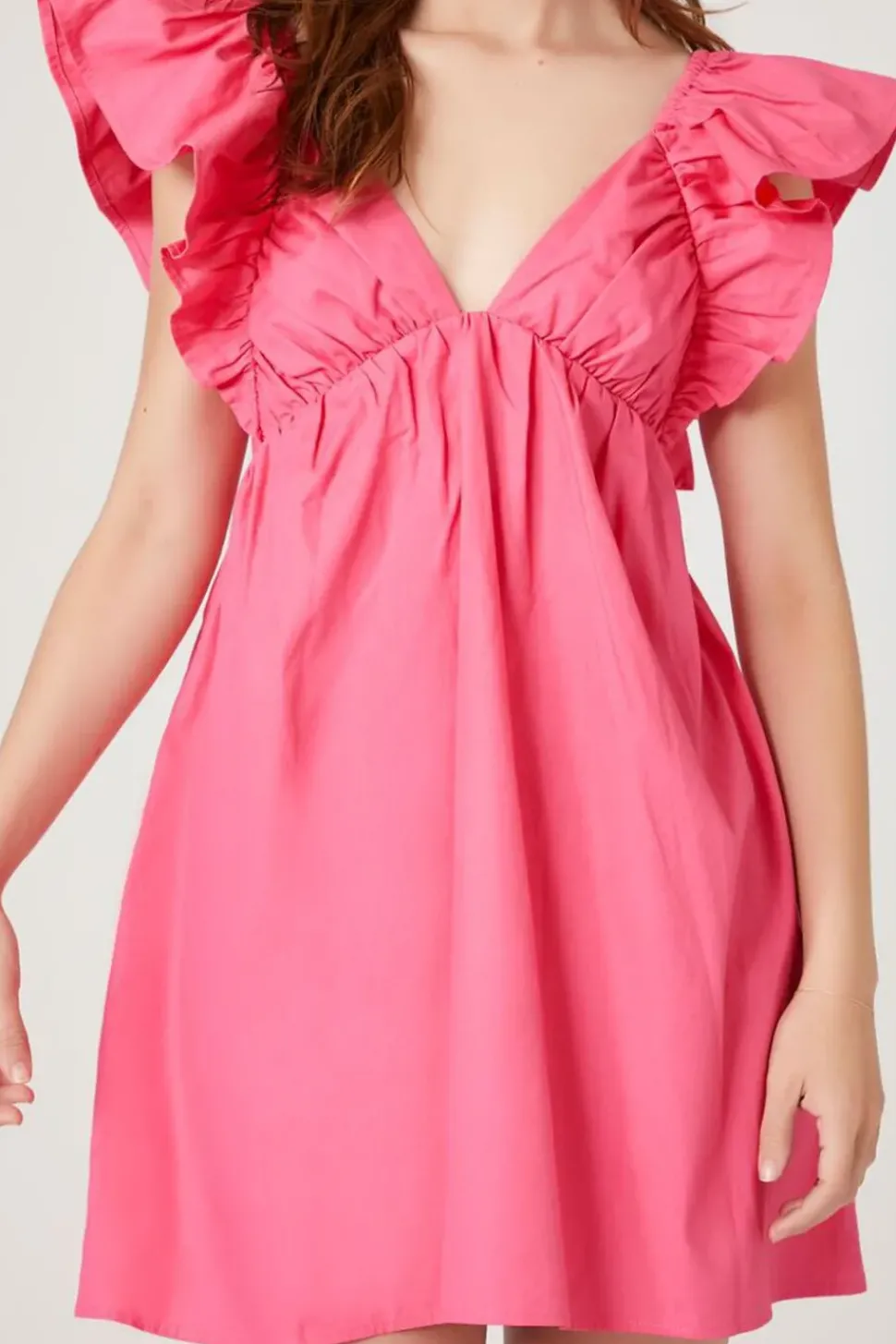 Poplin Ruffled Babydoll Dress