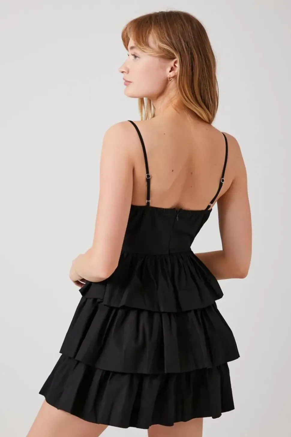 Poplin Ruffle-Tiered Mini Dress