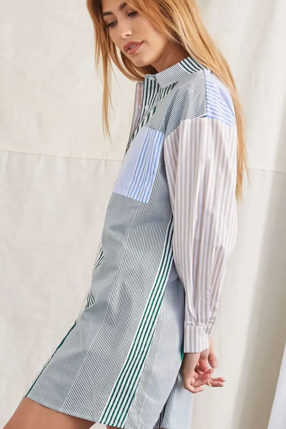 Poplin Striped Shirt Dress