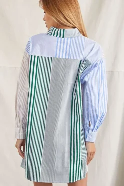 Poplin Striped Shirt Dress