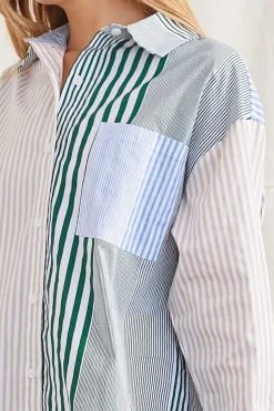 Poplin Striped Shirt Dress