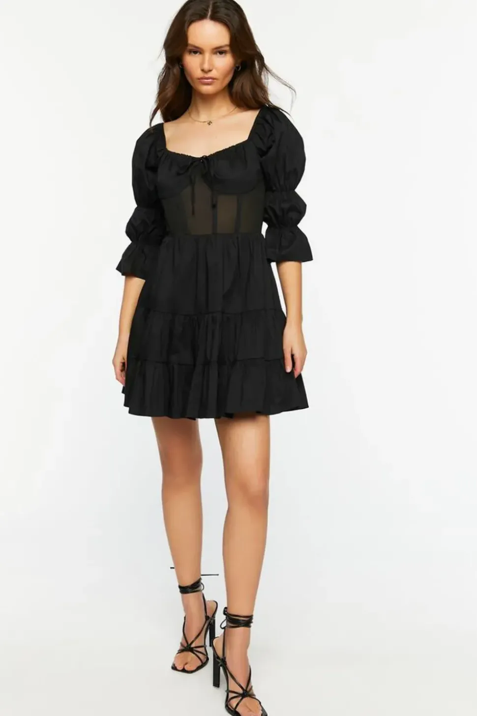 Poplin Tiered Mini Dress