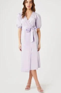 Poplin Wrap Midi Dress