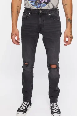 Premium Distressed Slim-Fit Jeans