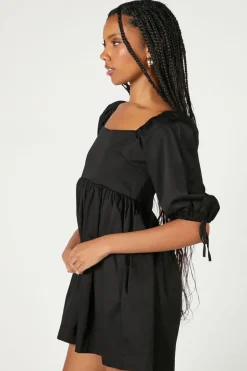 Puff-Sleeve Babydoll Dress
