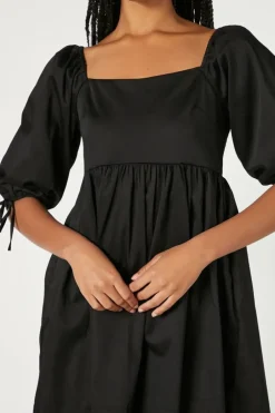 Puff-Sleeve Babydoll Dress