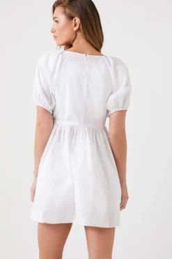 Puff-Sleeve Babydoll Mini Dress