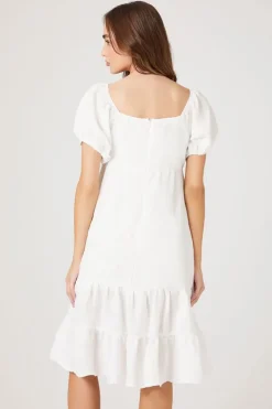 Puff-Sleeve Tiered Babydoll Dress