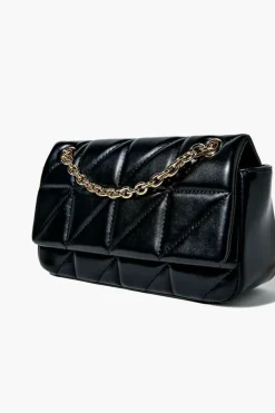 Quilted Faux Leather Crossbody Bag