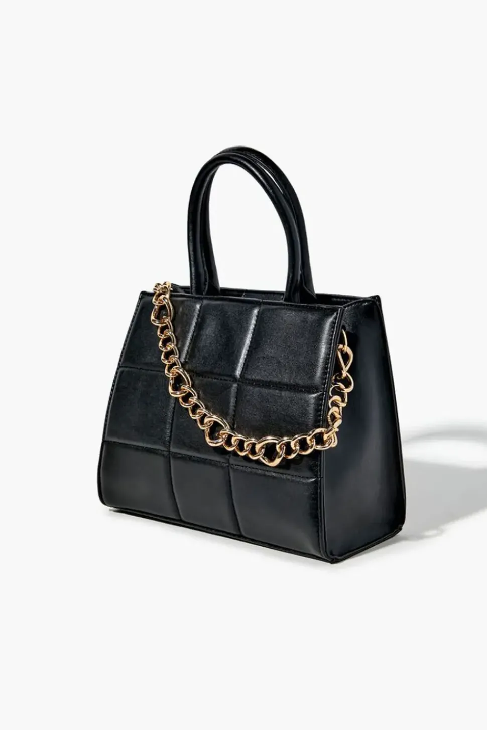 Quilted Faux Leather Satchel
