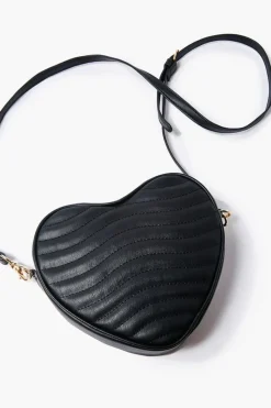 Quilted Heart-Shaped Crossbody Bag