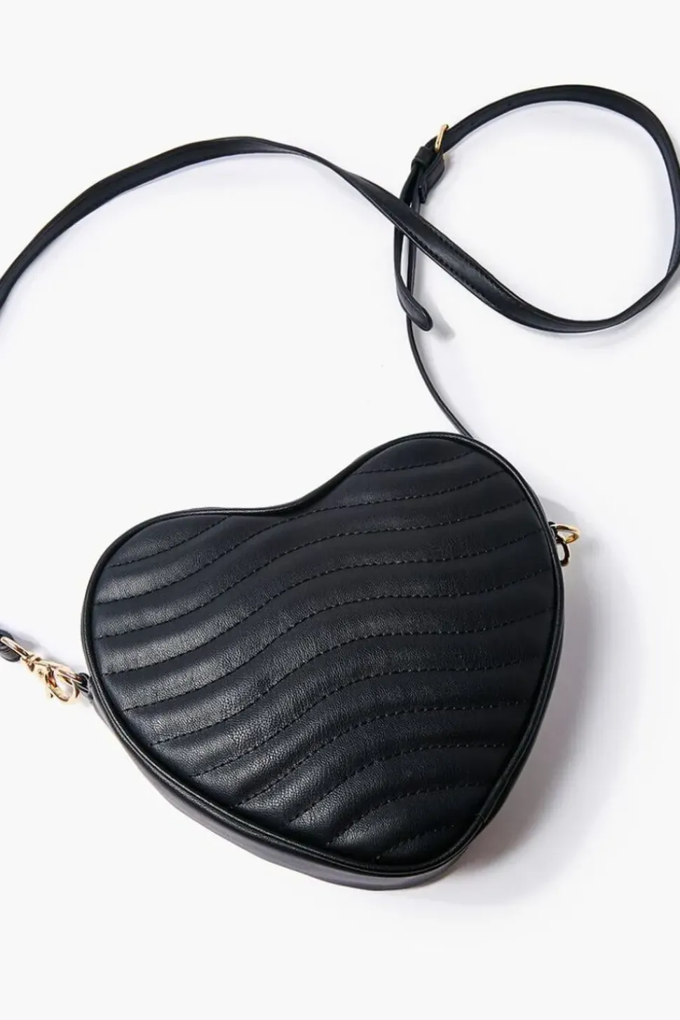 Quilted Heart-Shaped Crossbody Bag