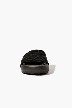 Quilted Open-Toe Slides