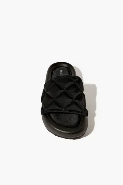 Quilted Open-Toe Slides