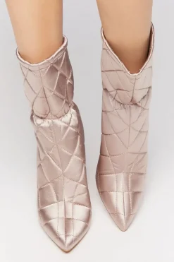 Quilted Satin Heel Booties