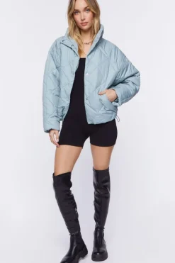 Quilted Toggle-Drawstring Puffer Jacket