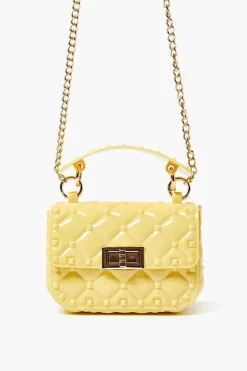 Quilted Vinyl Chain Crossbody Bag