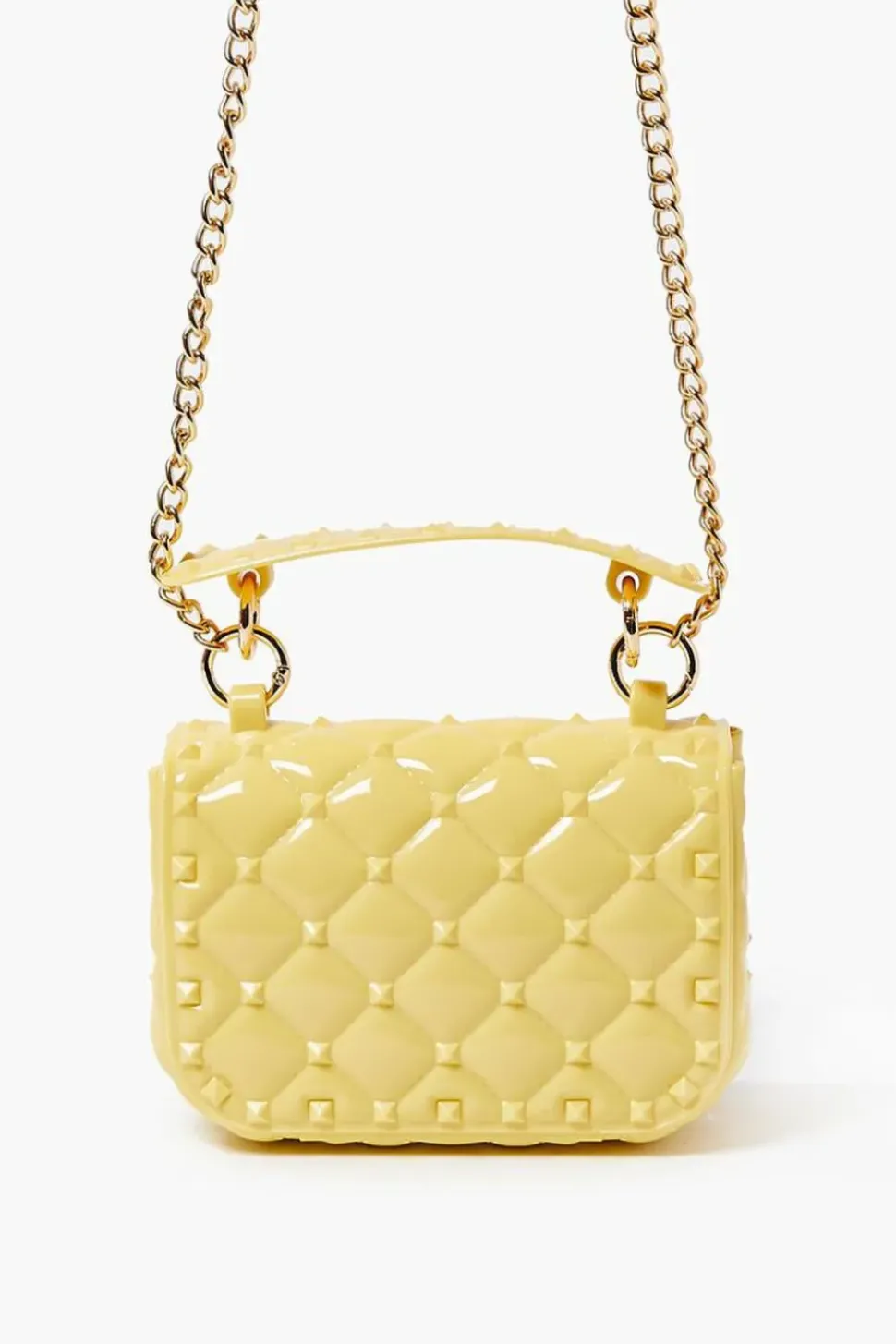 Quilted Vinyl Chain Crossbody Bag
