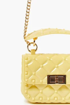 Quilted Vinyl Chain Crossbody Bag