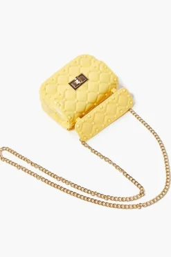 Quilted Vinyl Chain Crossbody Bag