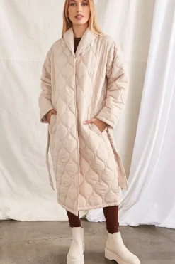 Quilted Wrap Coat