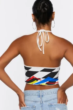 Race Car Graphic Halter Top