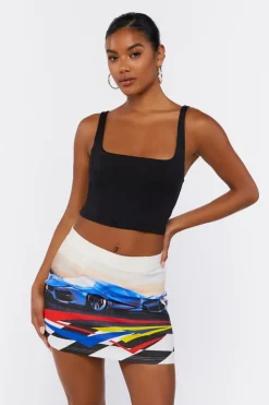 Race Car Graphic Mini Skirt