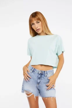 Raglan-Sleeve Cropped Tee