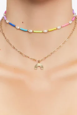 Rainbow Charm Necklace Set