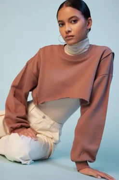 Raw-Cut Cropped Pullover