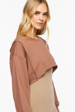 Raw-Cut Cropped Pullover