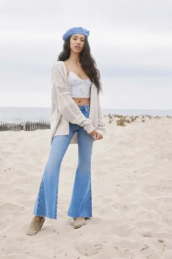 Raw-Cut Flare Jeans