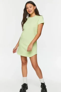 Raw-Cut Mini T-Shirt Dress