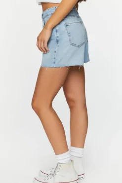 Recycled Cotton Distressed Denim Shorts