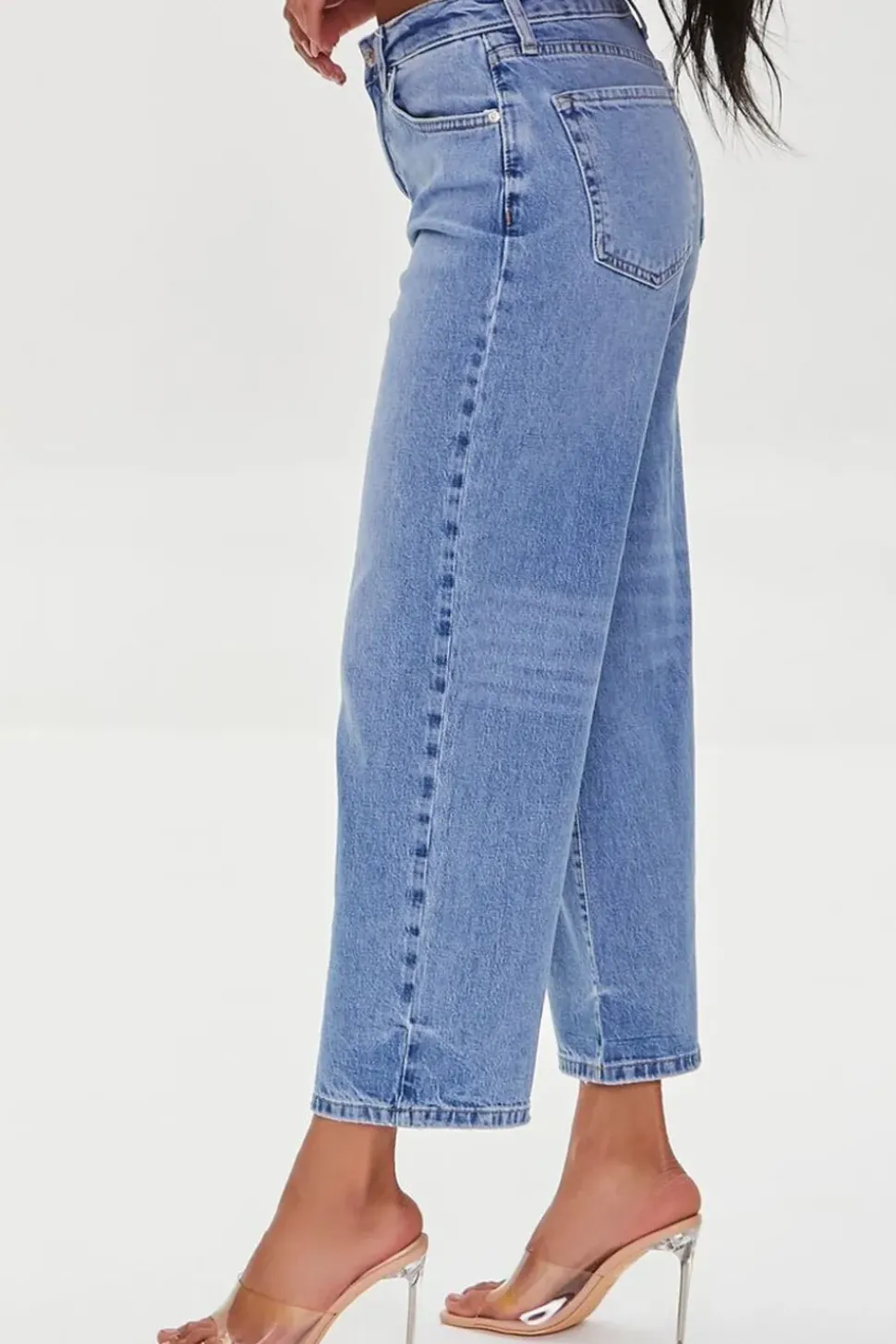 Recycled Cotton Distressed Straight-Leg Jeans
