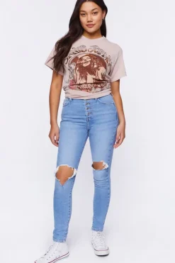 Recycled Cotton Distressed Skinny Jeans