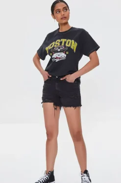 Recycled Cotton Frayed Denim Shorts