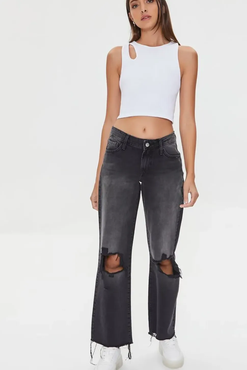 Recycled Cotton Low-Rise Straight-Leg Jeans