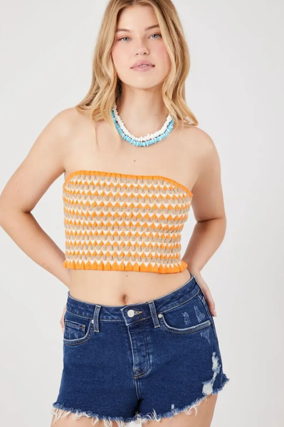 Recycled Cotton Retro High-Rise Denim Shorts