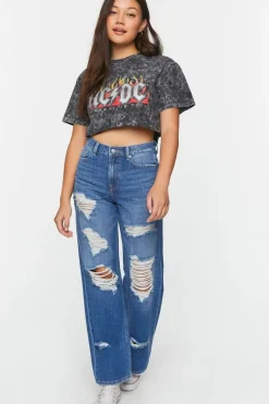 Recycled Cotton 90S-Fit Distressed Jeans