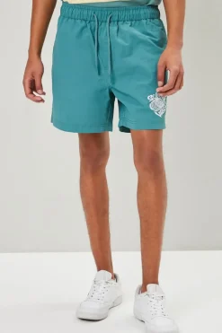 Recycled Nylon Graphic Swim Trunks