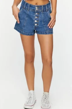 Retro High-Rise Denim Shorts